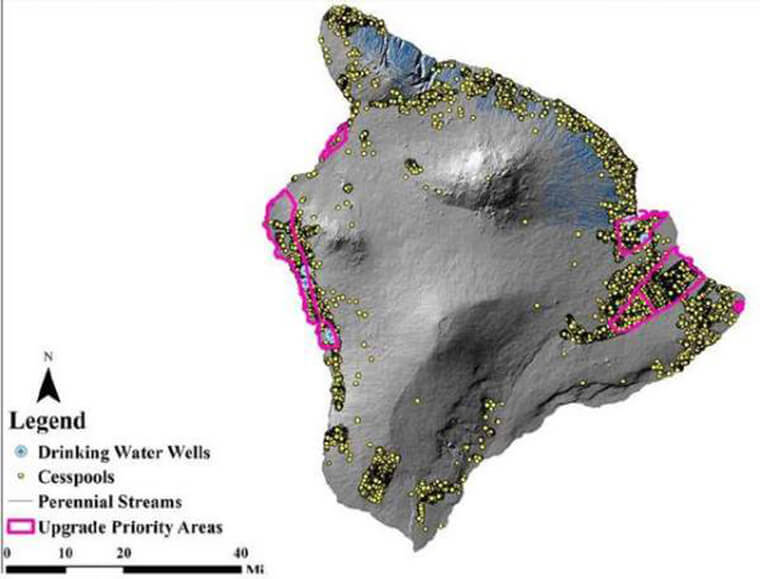 Big Island priority areas for cesspools upgrades